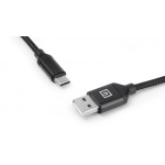 Кабель REAL-EL Premium Fabric USB-Type-C 2m 3A Black (EL123500047)