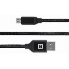Кабель REAL-EL Premium Fabric USB-microUSB 2.4A 2m Black (EL123500048)