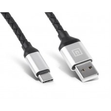 Кабель REAL-EL Premium Leather USB-Type-C 1m 3A Black (EL123500049)