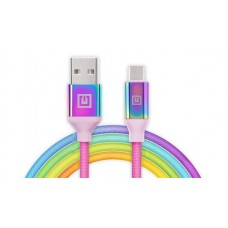 Кабель REAL-EL Premium Rainbow USB-Type-C 3A 1m (EL123500050)