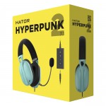Наушники гарнитура накладные проводные Hator Hyperpunk 2 Black/Mint (HTA-848)