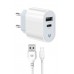 Сетевое зарядное устройство MadeInFuture MFS12 1Type-C 1USB 12W 2.4A + Cable USB-Type-C White (MIF82822)