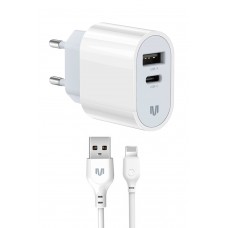 Сетевое зарядное устройство MadeInFuture MFS12 1Type-C 1USB 12W 2.4A + Cable USB-Lightning White (MIF82823)