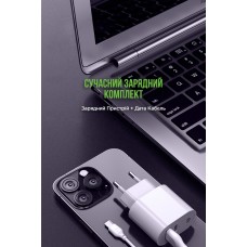 Сетевое зарядное устройство MadeInFuture MFS12 1Type-C 1USB 12W 2.4A + Cable USB-Lightning White (MIF82823)