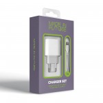 Сетевое зарядное устройство MadeInFuture MFS12 1Type-C 1USB 12W 2.4A + Cable USB-Lightning White (MIF82823)