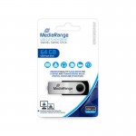 Флешка USB USB2.0 64GB MediaRange Black/Silver (MR912)