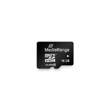 Карта памяти MicroSDHC 16GB Class 10 MediaRange R45/W12MB/s + SD-adapter (MR958)