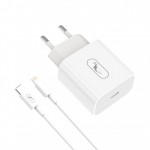 Сетевое зарядное устройство SkyDolphin SC38T 1Type-C 2.4A White (MZP-000182) + кабель Type-C-Lightning