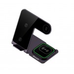 Безпроводное зарядное устройство Proda Azeada Metal PD-W19 15W 3 in 1 Black (PD-W19-BK)