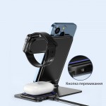 Безпроводное зарядное устройство Proda Azeada Metal PD-W19 15W 3 in 1 Black (PD-W19-BK)