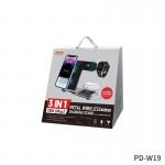 Безпроводное зарядное устройство Proda Azeada Metal PD-W19 15W 3 in 1 Black (PD-W19-BK)