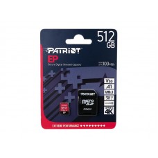 Карта памяти MicroSDXC 512GB UHS-I/U3 Class 10 Patriot EP A1 R90/W80MB/s + SD-adapter (PEF512GEP31MCX)