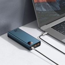 УМБ Baseus Adaman Metal Digital Display QC 65W 20000mAh 2USB 1Type-C 3A Blue (PPIMDA-D03)
