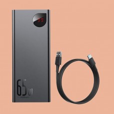 УМБ Baseus Adaman Metal Digital Display QC 65W 20000mAh 2USB 1Type-C 3A Blue (PPIMDA-D03)