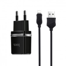 Сетевое зарядное устройство Hoco C12 Smart 2.4A 2USB Black (S23146) + cable Lightning