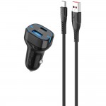 Автомобильное зарядное устройство SkyDolphin SZ19T PD 20W + QC3.0 20W Black (SDAZP-000104) + cable Type-C