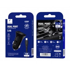 Автомобильное зарядное устройство SkyDolphin SZ09V 2USB 3.4A Black (SDAZP-000111) + cable microUSB