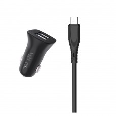 Автомобильное зарядное устройство SkyDolphin SZ09V 2USB 3.4A Black (SDAZP-000111) + cable microUSB