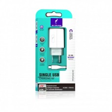 Сетевое зарядное устройство SkyDolphin SC06V 1USB 2.4A  White (SDMZP-000180) + cable microUSB
