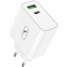 Сетевое зарядное устройство SkyDolphin SC10 High Power PD 65W 1USB 1Type-C 3A QC3.0 White (SDMZP-000188)
