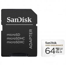 Карта памяти MicroSDXC 64GB UHS-I/U3 Class 10 SanDisk High Endurance R100/W40MB/s + SD-adapter (SDSQQNR-064G-GN6IA)