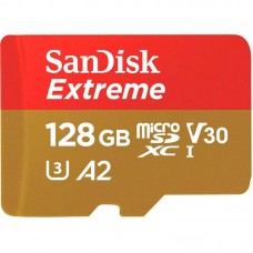 Карта памяти MicroSDXC 128GB UHS-I U3 R190/W90MB/s SanDisk Extreme V30 + SD-адаптер (SDSQXAA-128G-GN6AA)