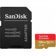 Карта памяти MicroSDXC 128GB UHS-I U3 R190/W90MB/s SanDisk Extreme V30 + SD-адаптер (SDSQXAA-128G-GN6AA)