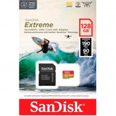 Карта памяти MicroSDXC 128GB UHS-I U3 R190/W90MB/s SanDisk Extreme V30 + SD-адаптер (SDSQXAA-128G-GN6AA)