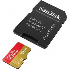 Карта памяти MicroSDXC 128GB C10 UHS-I SanDisk Extreme V30 U3 R190/W90MB/s + SD (SDSQXAA-128G-GN6MA)