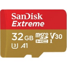 Карта памяти MicroSDHC 32GB UHS-I/U3 Class 10 SanDisk Extreme A1 R100/W60MB/s + SD-adapter (SDSQXAF-032G-GN6MA)