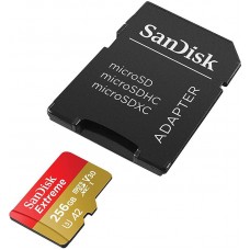 Карта памяти MicroSDXC 256GB C10 UHS-I SanDisk Extreme V30 U3 R190/W130MB/s + SD (SDSQXAV-256G-GN6MA)