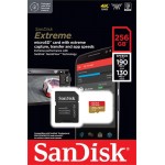 Карта памяти MicroSDXC 256GB C10 UHS-I SanDisk Extreme V30 U3 R190/W130MB/s + SD (SDSQXAV-256G-GN6MA)