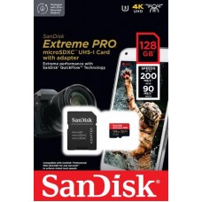 Карта памяти MicroSDXC 128GB UHS-I U3 R200/W90MB/s SanDisk Extreme Pro V30 + SD-адаптер (SDSQXCD-128G-GN6MA)