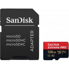 Карта памяти MicroSDXC 128GB UHS-I U3 R200/W90MB/s SanDisk Extreme Pro V30 + SD-адаптер (SDSQXCD-128G-GN6MA)