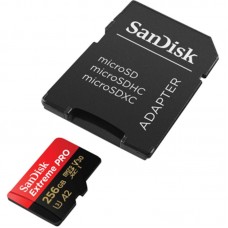 Карта памяти MicroSDXC 256GB UHS-I U3 R200/W140MB/s SanDisk Extreme Pro V30 + SD-адаптер (SDSQXCD-256G-GN6MA)