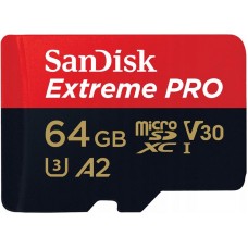 Карта памяти MicroSDXC 64GB UHS-I U3 R200/W90MB/s SanDisk Extreme Pro V30 + SD-адаптер (SDSQXCU-064G-GN6MA)