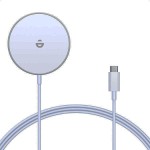 Безпроводное зарядное устройство Choetech MagSafe Qi 15W с алюминиевой подставкой (T517+H047)