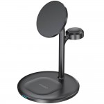 Безпроводное зарядное устройство Choetech T585-F 3in1 Magnetic station Black (T585-F-101CCBK)