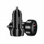 Автомобильное зарядное устройство Choetech 1Type-C 1USB 60W PD3.0 QC3.0 Black (TC0014)