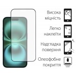 Защитное стекло Dengos для Apple iPhone 16 Black Full Glue (TGFG-366)