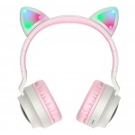 Наушники гарнитура накладные Bluetooth 5.0 Hoco W27 Cat Ear Grey/Pink (W27GP)
