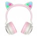 Наушники гарнитура накладные Bluetooth 5.0 Hoco W27 Cat Ear Grey/Pink (W27GP)