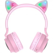 Наушники гарнитура накладные Bluetooth 5.0 Hoco W27 Cat Ear Pink (W27P)