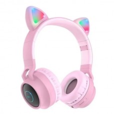 Наушники гарнитура накладные Bluetooth 5.0 Hoco W27 Cat Ear Pink (W27P)