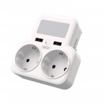 Сетевое зарядное устройство XO WL09 2 розетки 4000W 2USB 2.4A 12W White (WL09.white)