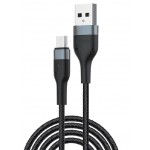 Кабель Foneng X51 1M Spiral Braided USB-microUSB 3A 1m Black (X51-CA-MU)