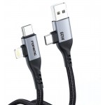 Кабель Foneng X92 4-in-1 60W USB-Lightning-Type-C 1 1m Black (X92-CA-FIO)