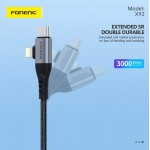 Кабель Foneng X92 4-in-1 60W USB-Lightning-Type-C 1 1m Black (X92-CA-FIO)