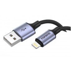 Кабель Foneng X95 Metal Head Braided 3A USB-Lightning 1.2m Black (X95-CA-IP)