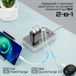 Сетевое зарядное устройство Promate BiPlug-QC3 18W 2USB 3A Black
